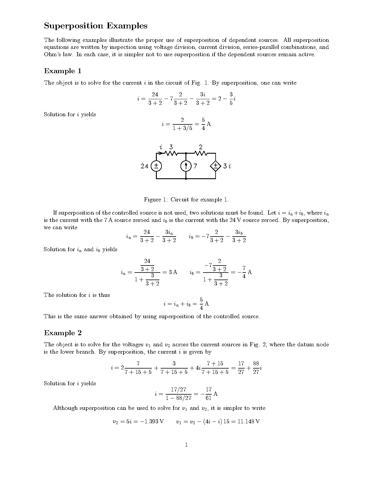 superposition theorem example problems