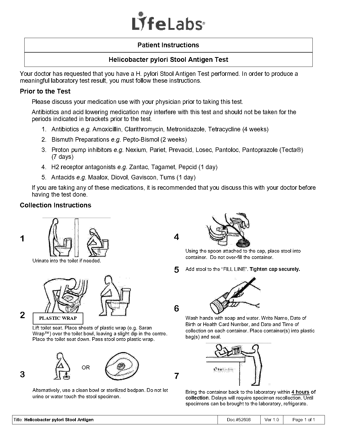 h pylori test stool instructions